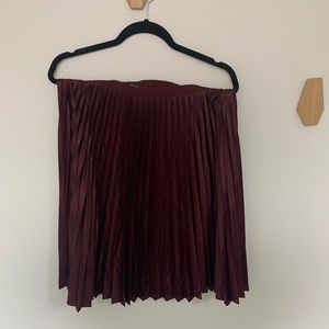 Vince Camino Satin Burgundy Skirt